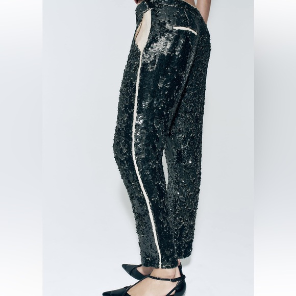 ZARA SEQUIN PANTS ZW COLLECTION - Picture 3 of 5